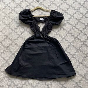 Black Princess Polly Cut Out Short Sleeve Dress